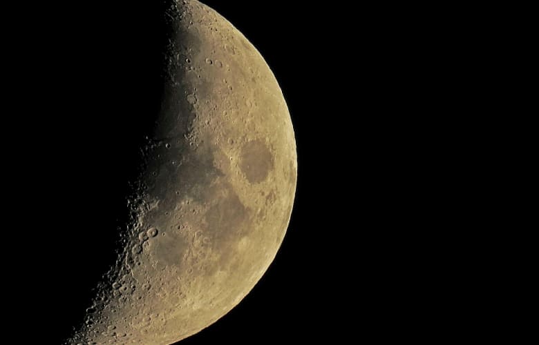 closeup of the moon