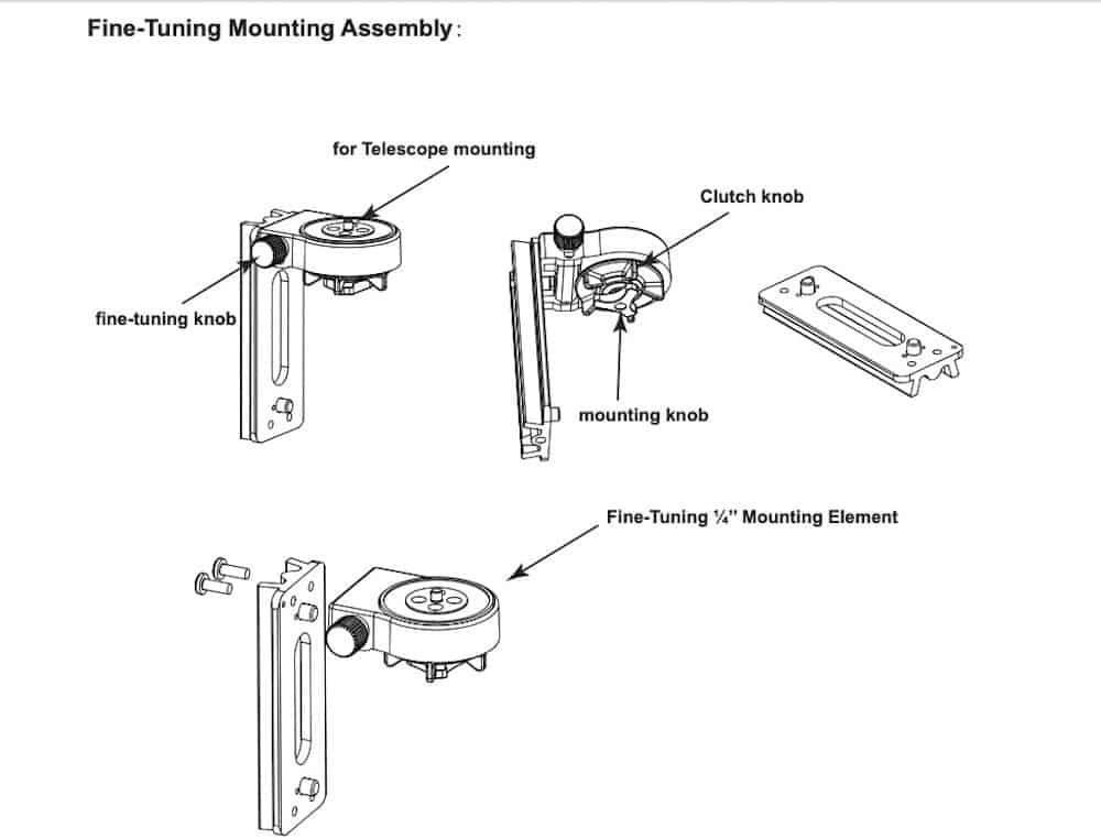 Fine-Tuning Mounting Assembly from the instruction manual