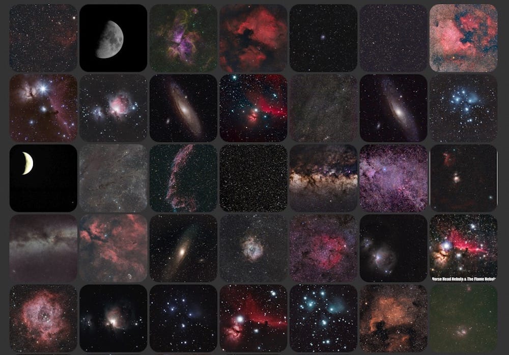 Sample images of astrophotography with the SkyGuiderPro