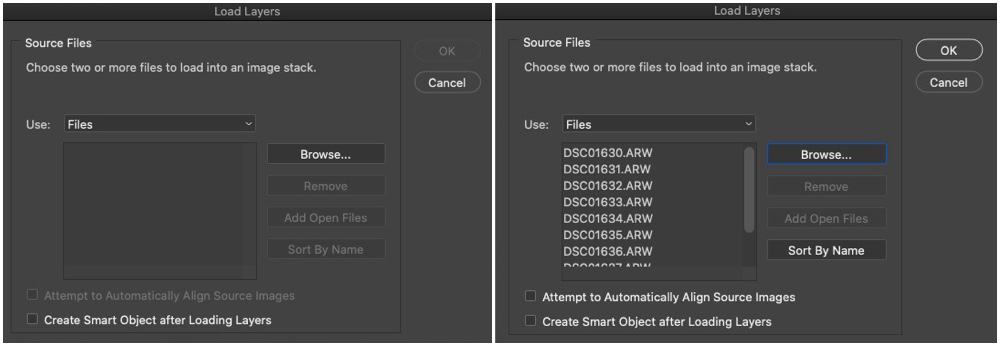 dialog window to load images as layers