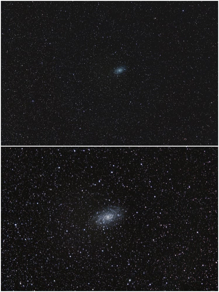 drizzling effect on M33