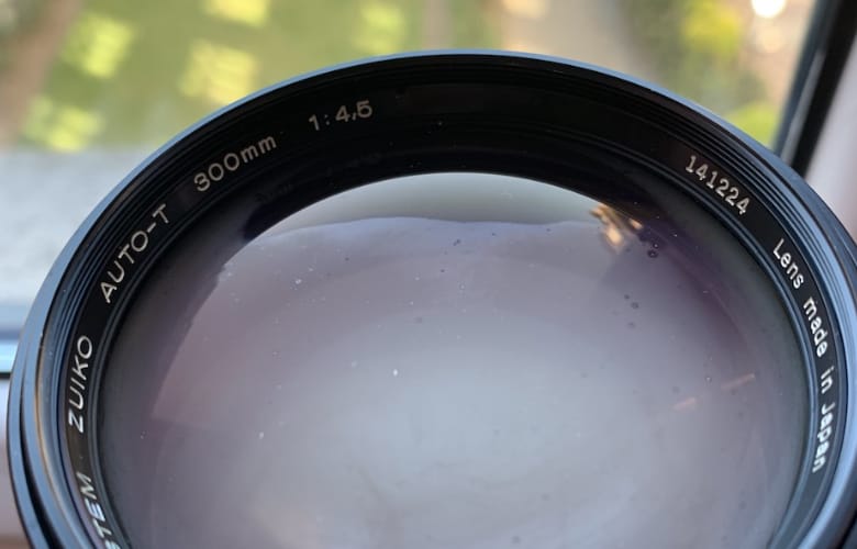 condensation buildup on a lens