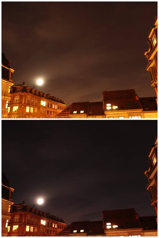 effect of using a filter removes the orange from the sky