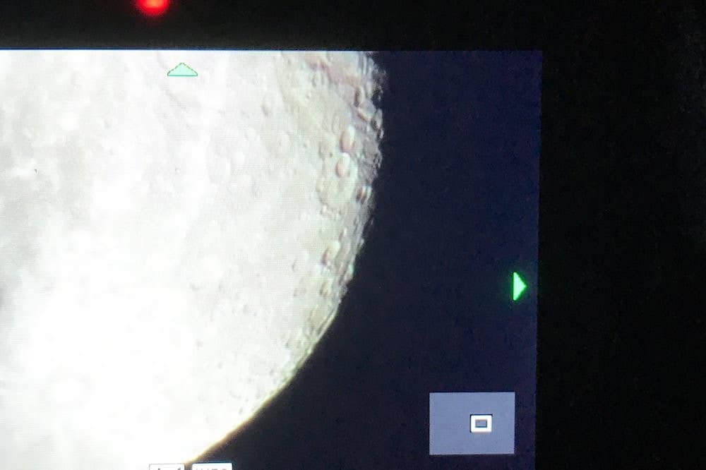 focus on craters on edge of moon