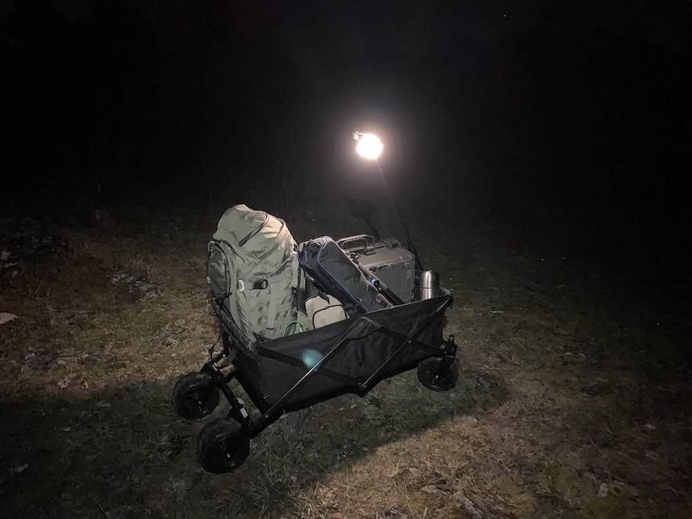 foldable camping trolley for hikes and rough terrains