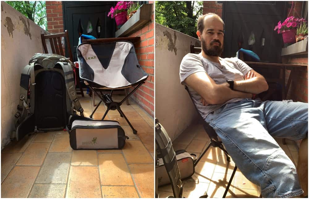 sitting on a Leki Breeze chair