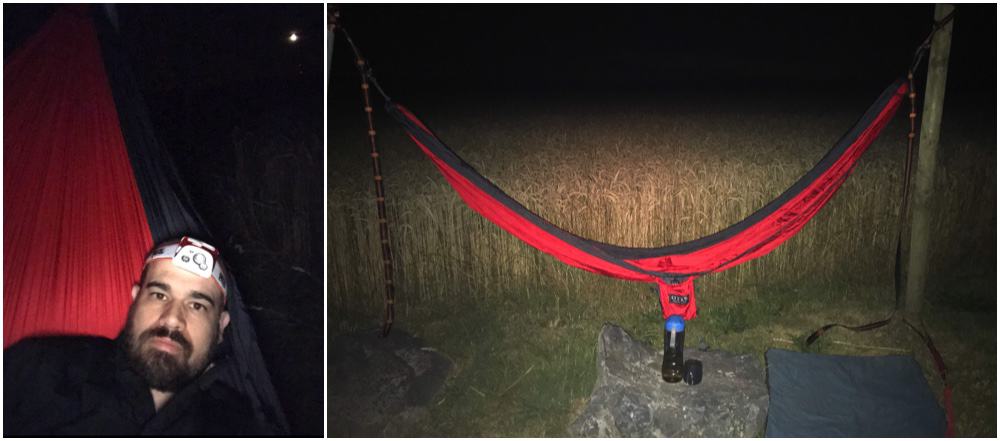 using the hammock on a night photoshoot