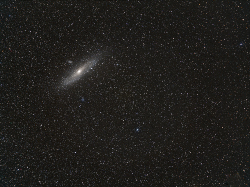 Andromeda galaxy photographed with a 200mm lens