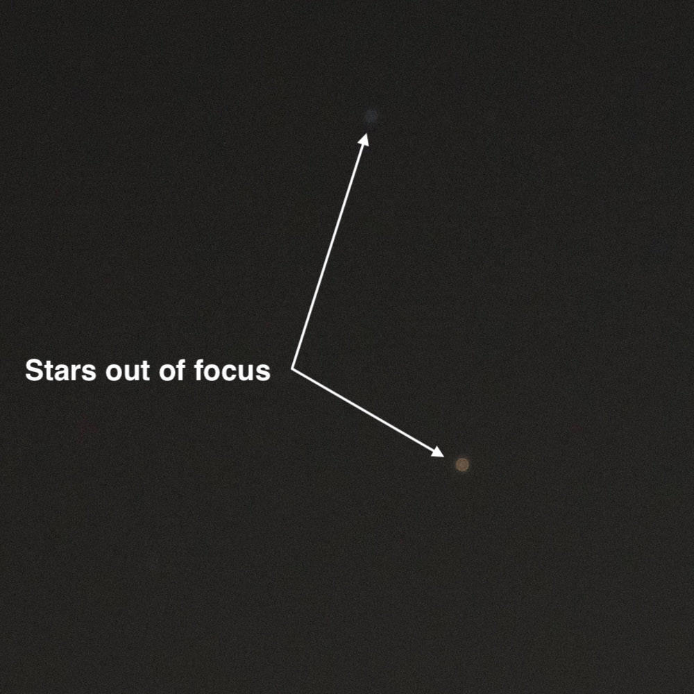 Defocused stars look like little balloons