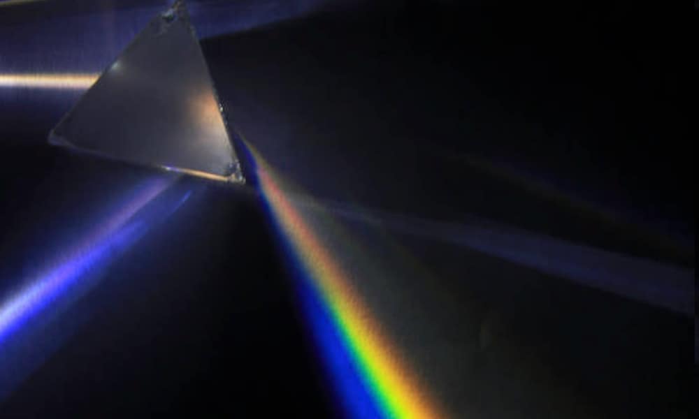 white light into prism decompose into different colors