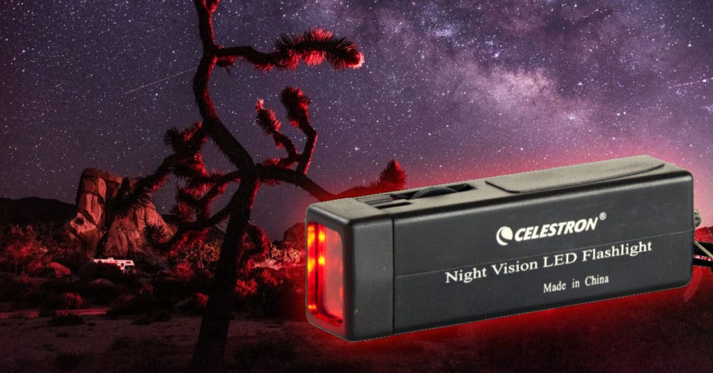 Red Light LED Flashlight 3-Modes Red Torch Lamp Astronomy Night Vision Camping