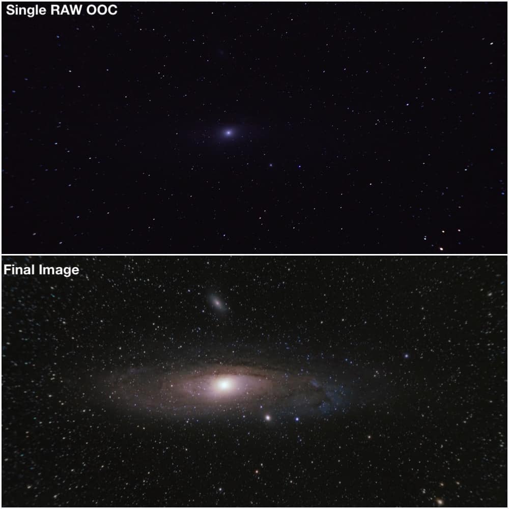 single RAW image vs post processed image