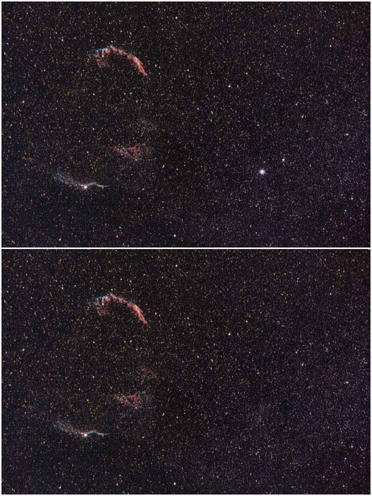A bright star can balance an entire Nebula image
