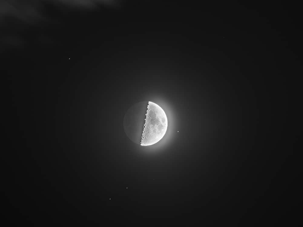 Moon composite to show the Earthshine