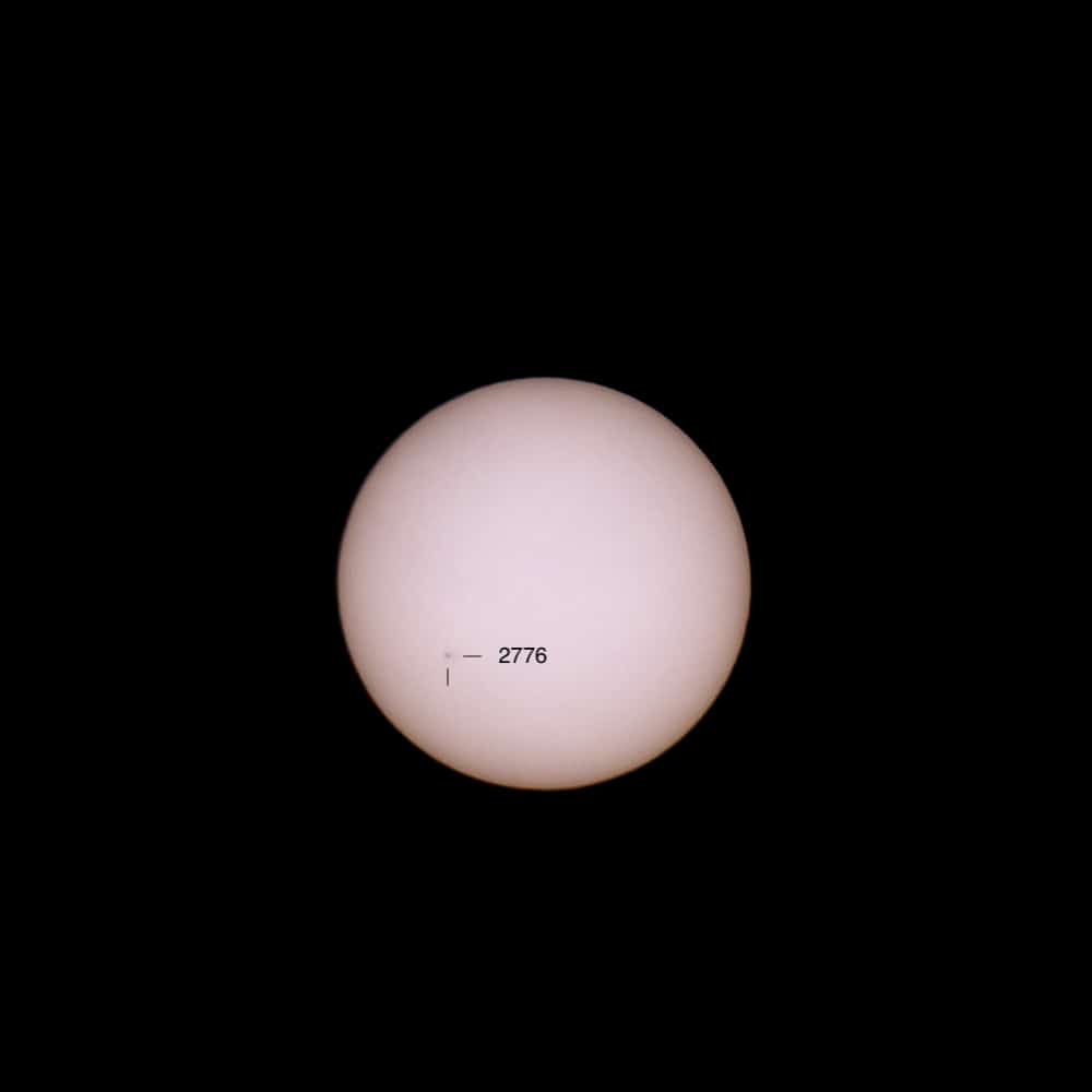 Sunspot 2776 taken with the evoguide 50ed