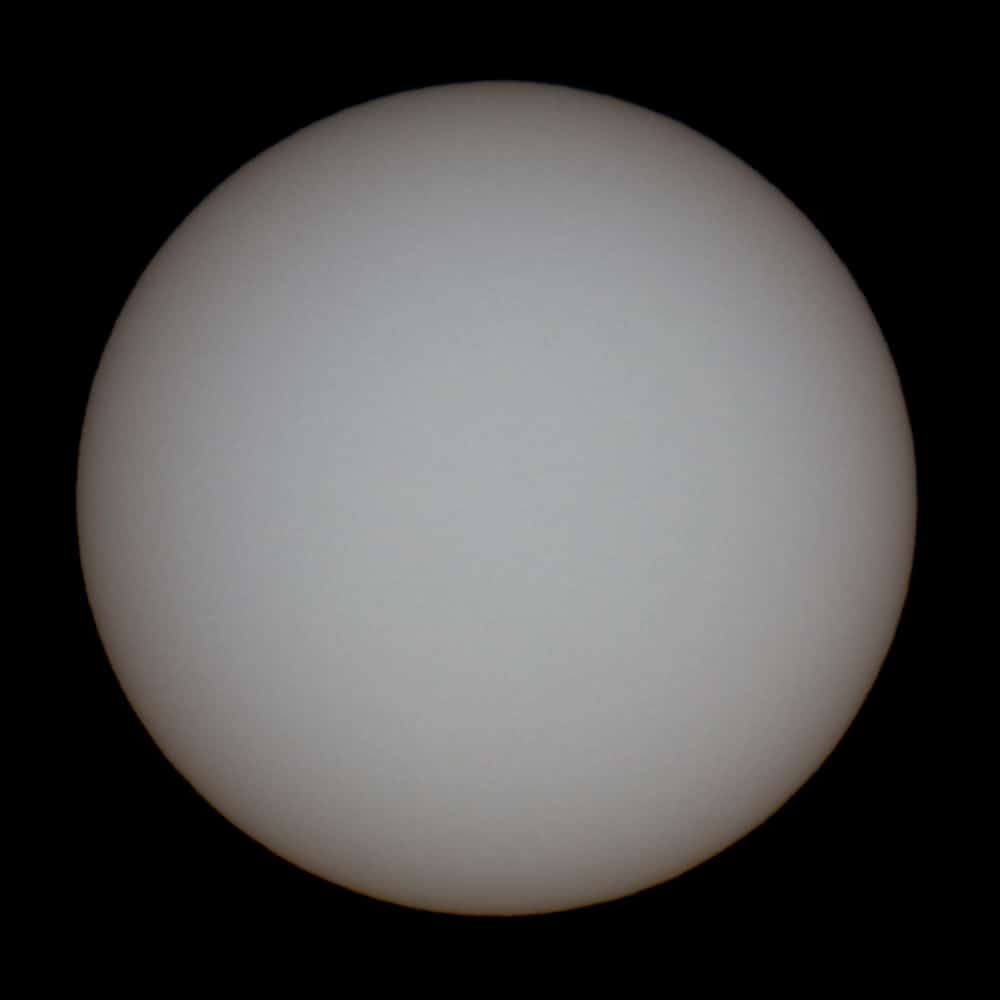 Sun photographed with a white light filter