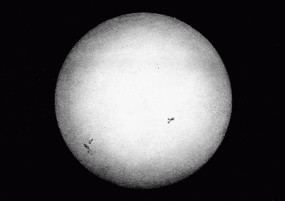 The first photograph of the Sun
