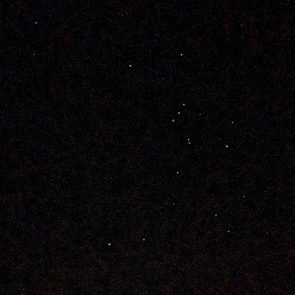 Orion constellation photographed with iPhone XR