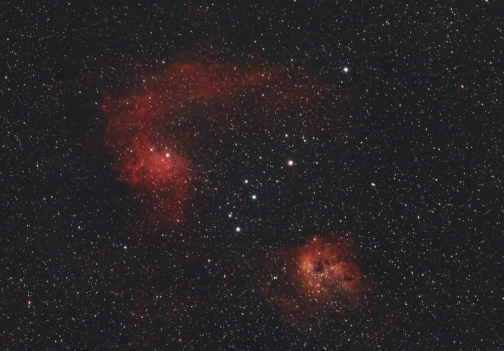The Flaming Star Nebula in Auriga from Brussels city center