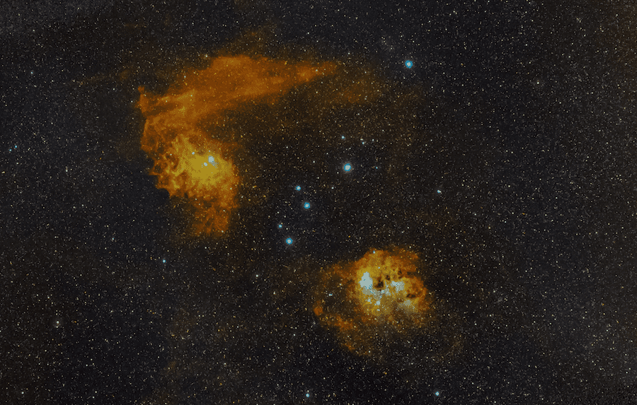 The Flaming Star Nebula in Auriga from Brussels city center