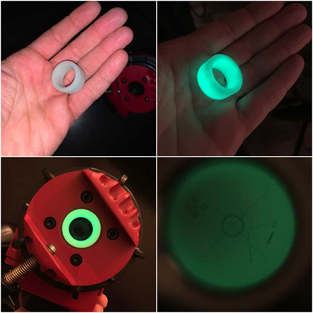 3D printed glow in the dark polar scope illuminator