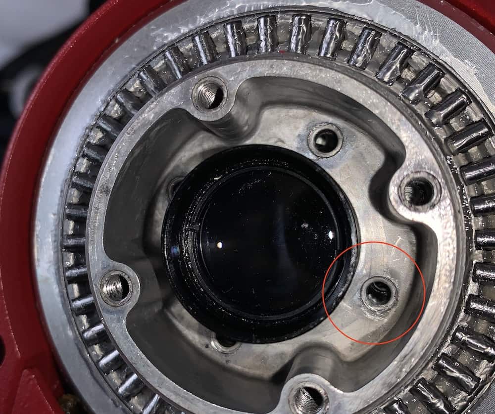 These holes have to be aligned to the threads in the Polar Scope