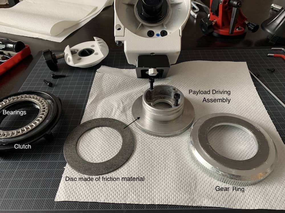 different parts forming the Clutch Assembly