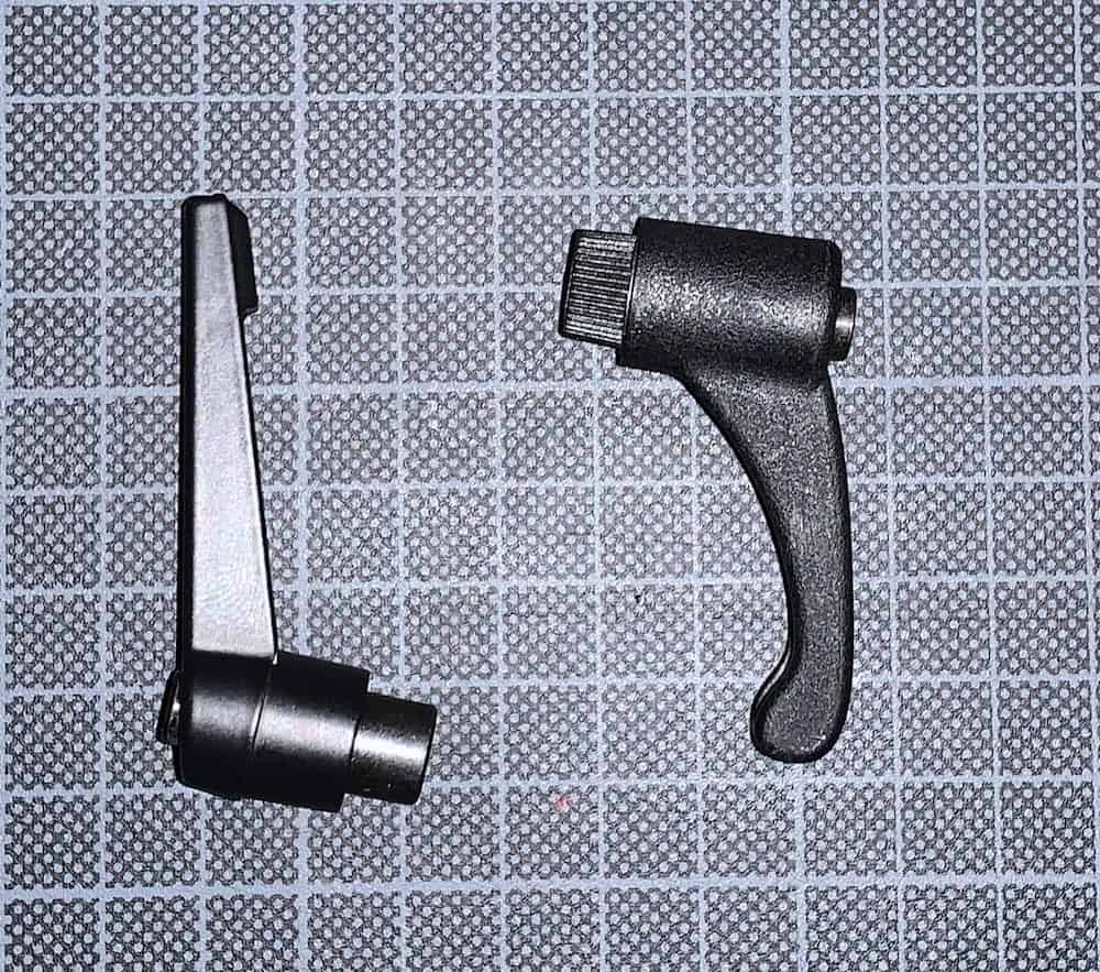 metal replacement lever compared to the original one