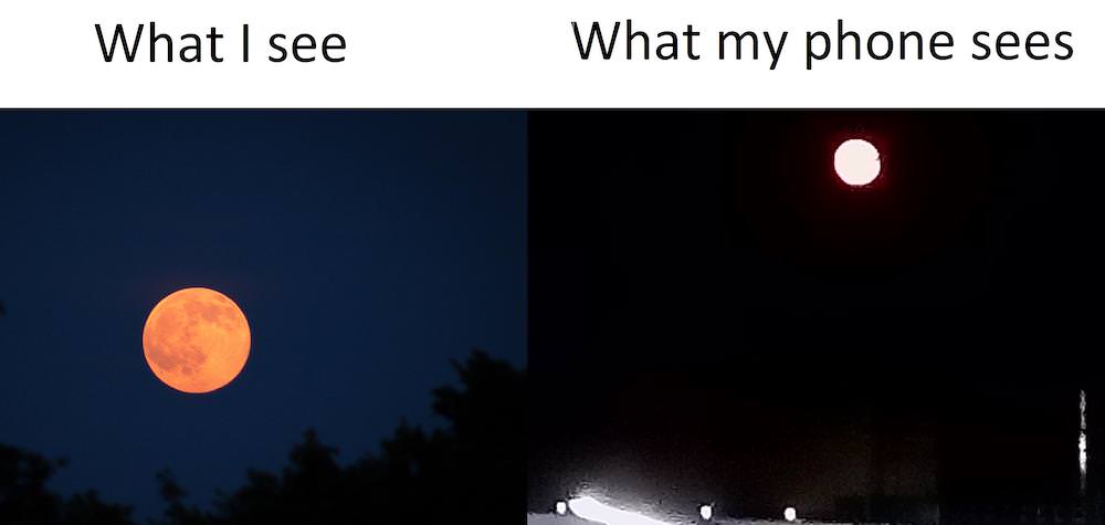 A MEME about photographing the Moon with a phone