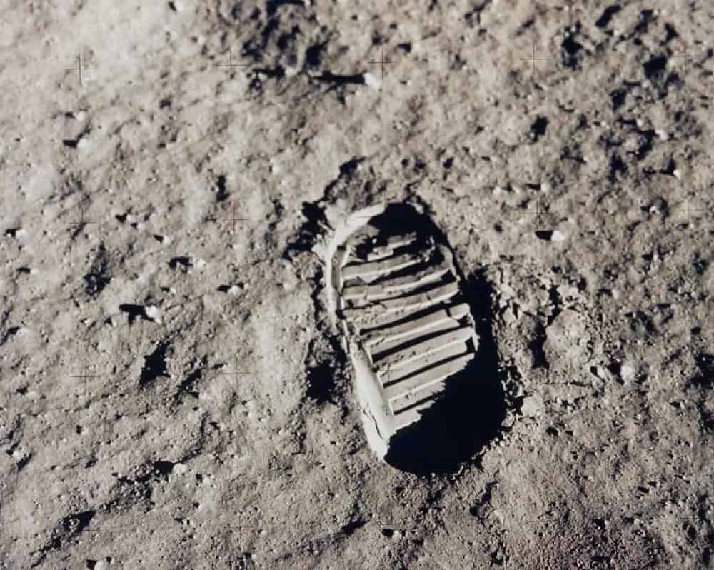 Footprint left on the Moon
