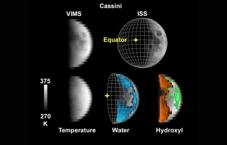 Cassini Look at Water on the Moon
