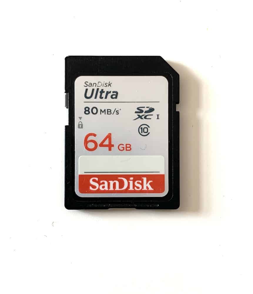 The sandisk ultra 64GB SD card I use on my Olympus OM-D camera