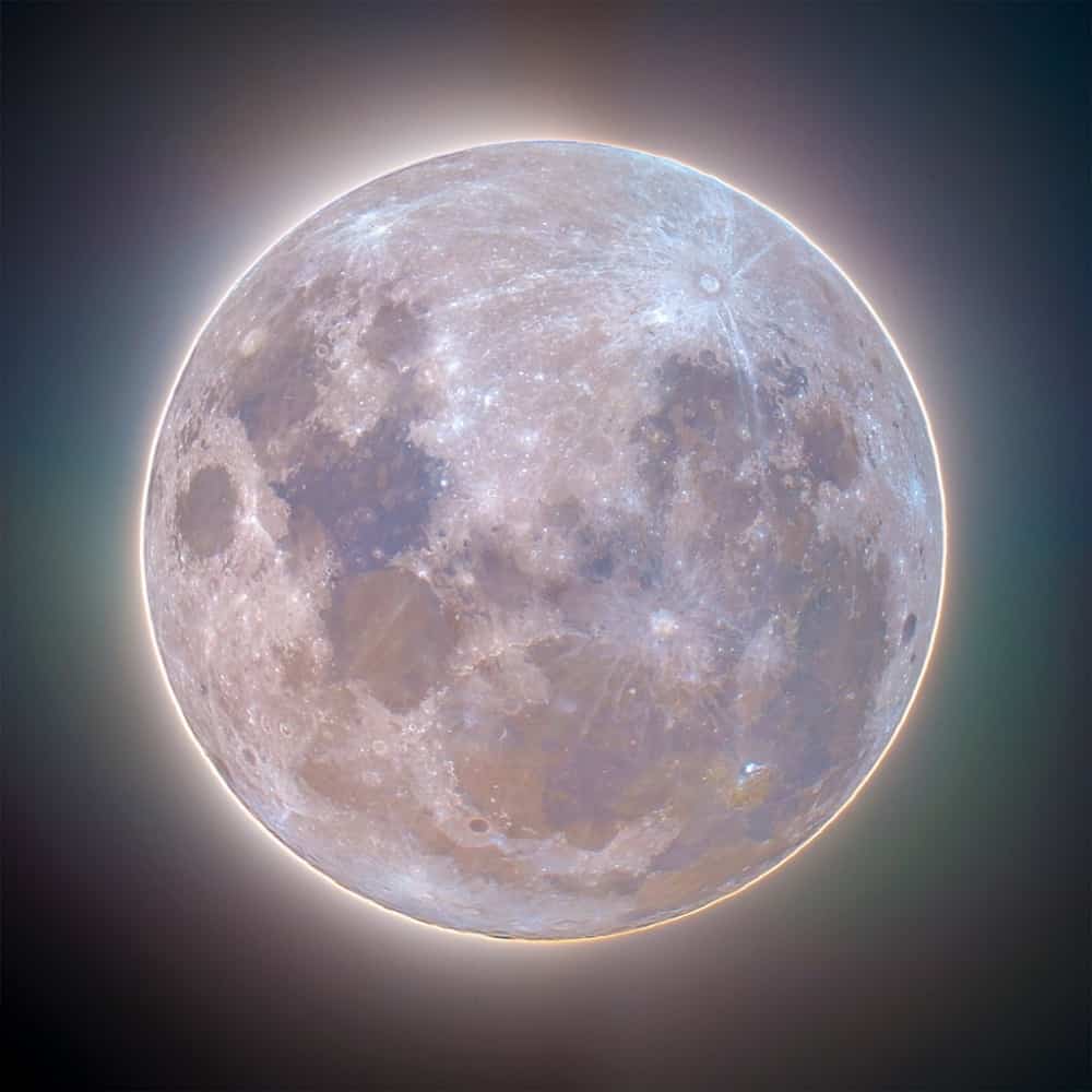 Luminous Supermoon Corona in Full Colour