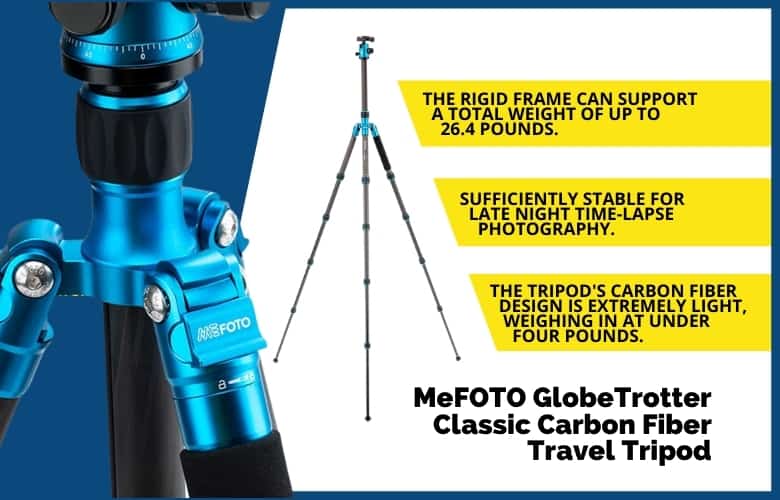 MeFOTO GlobeTrotter Classic Carbon Fiber Travel Tripod Features