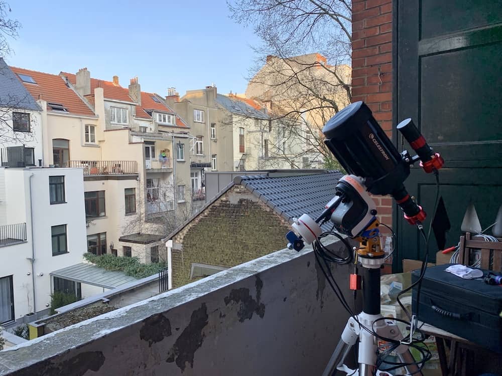 Waiting for the Galaxy to shine in the sky above Brussels.