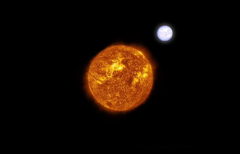 Антарес — отчетливо красноватый и самый яркий объект в созвездии Скорпиона, удаленный на 550 световых лет от Солнца.