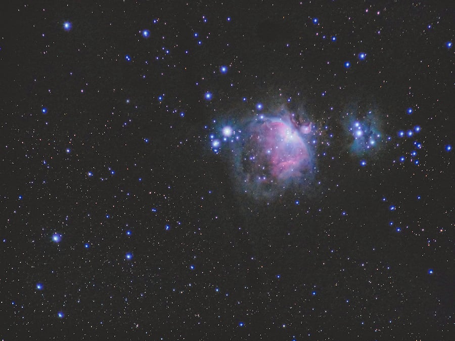 M42 from Brussels with a full Moon