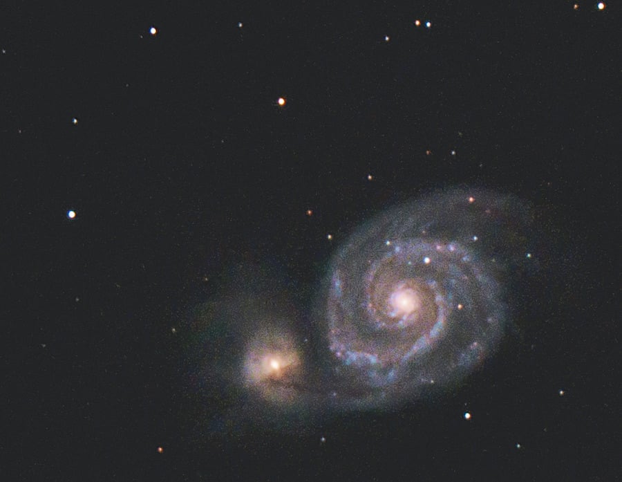 M51 from above its galactic plane so that we can see the spiral arms