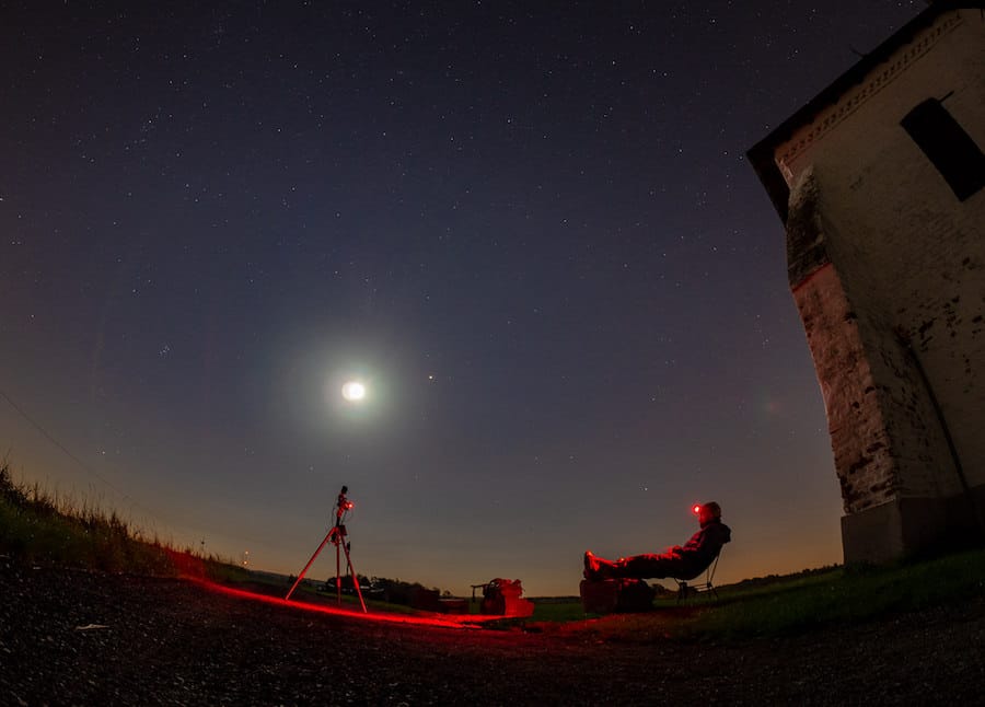 That’s me, doing NB deep sky astrophotography under a full Moon. 