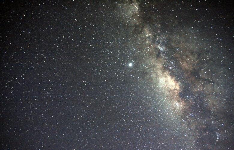 A meteor and galactic center of Milky Way galaxy