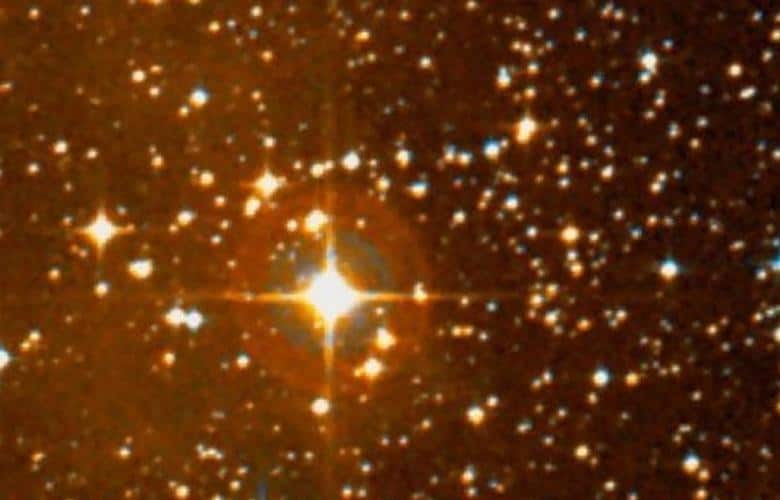 A zoomed-in picture of VY Canis Majoris, taken and processed from Rutherford Observatory telescope