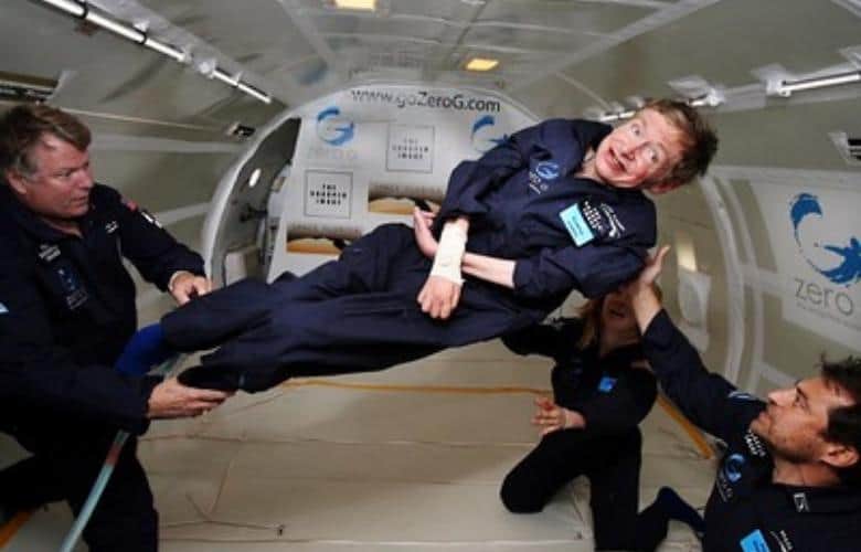 Physicist Stephen Hawking in Zero Gravity