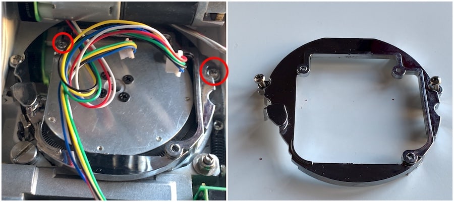 The plastic support of the motherboard.